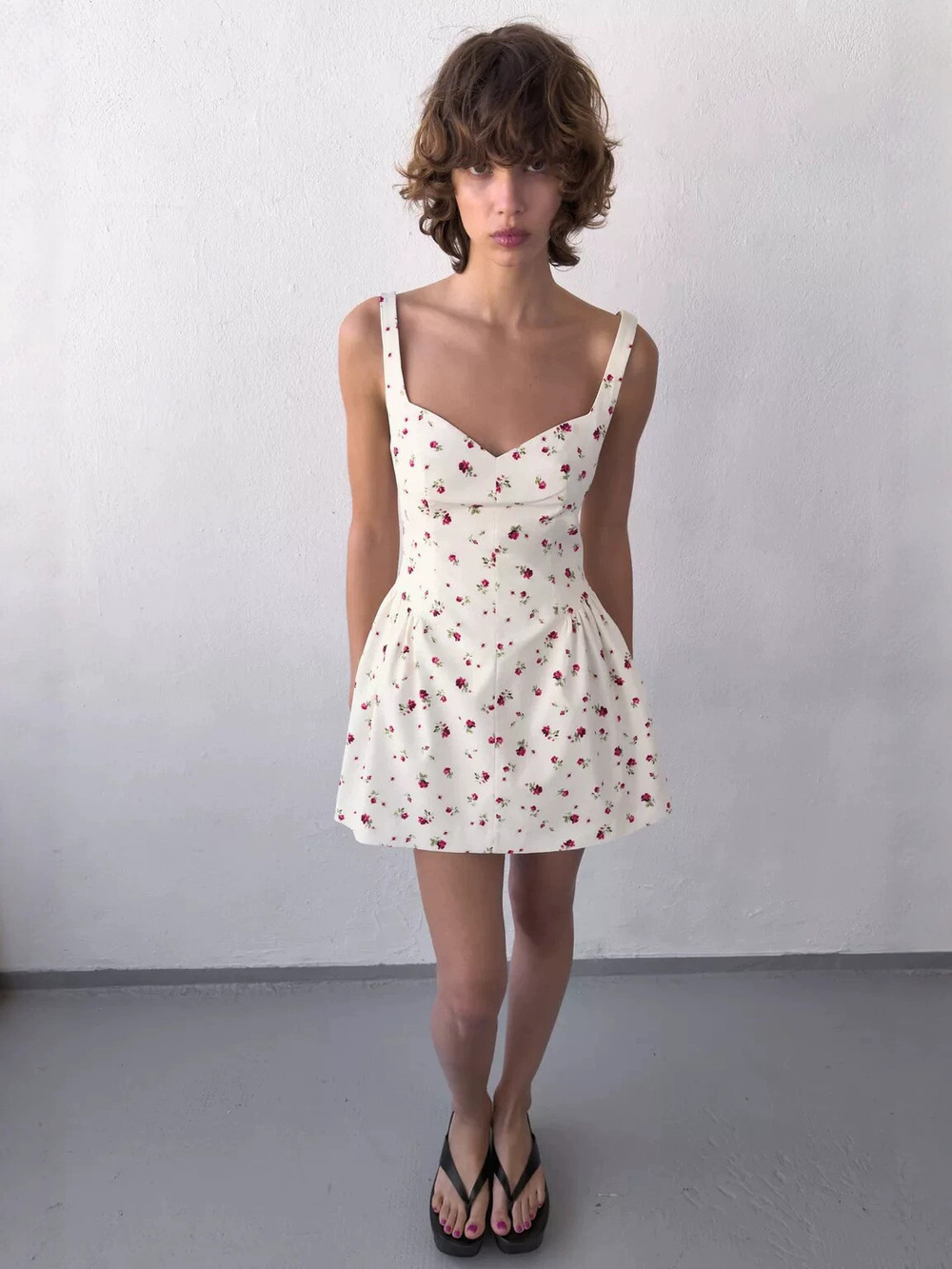 Zara Summer Backless Pearl Bow Bodycon Short Dress